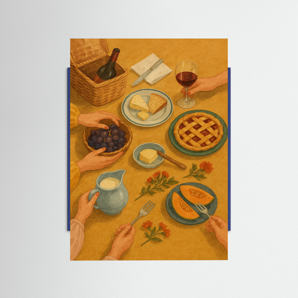 Blue Wood Tea Time Arrangement 2