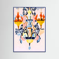Blue Wood The Chandelier Poster