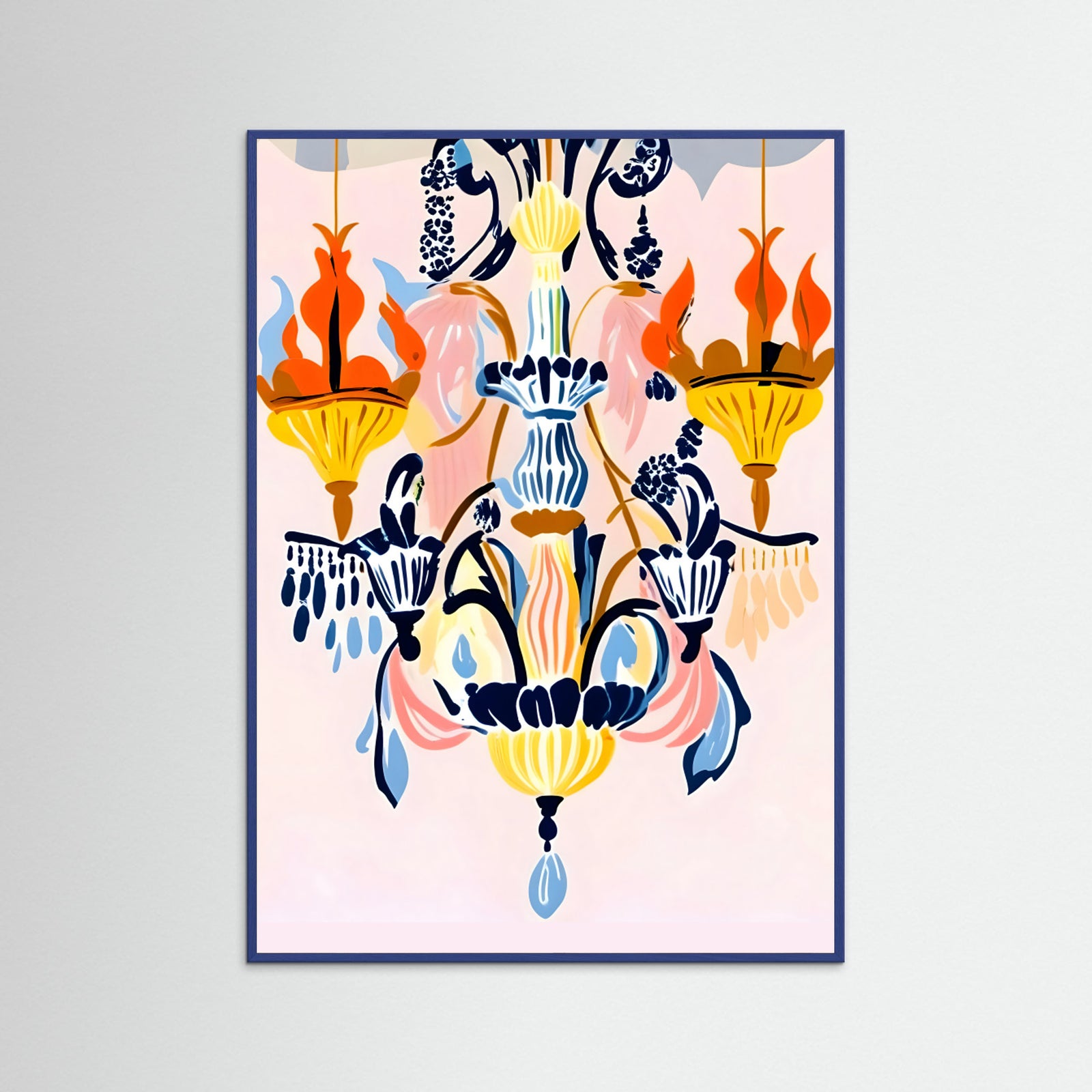 Blue Wood The Chandelier Poster