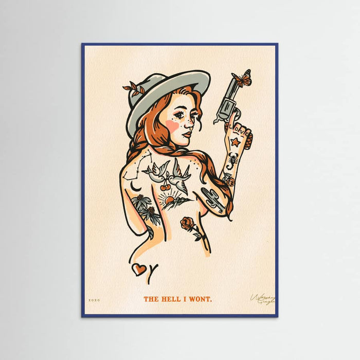 Blue Wood The Hell I Wont Print 16x20 Poster