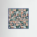 Blue Wood The Mid Century Grid Pattern Poster