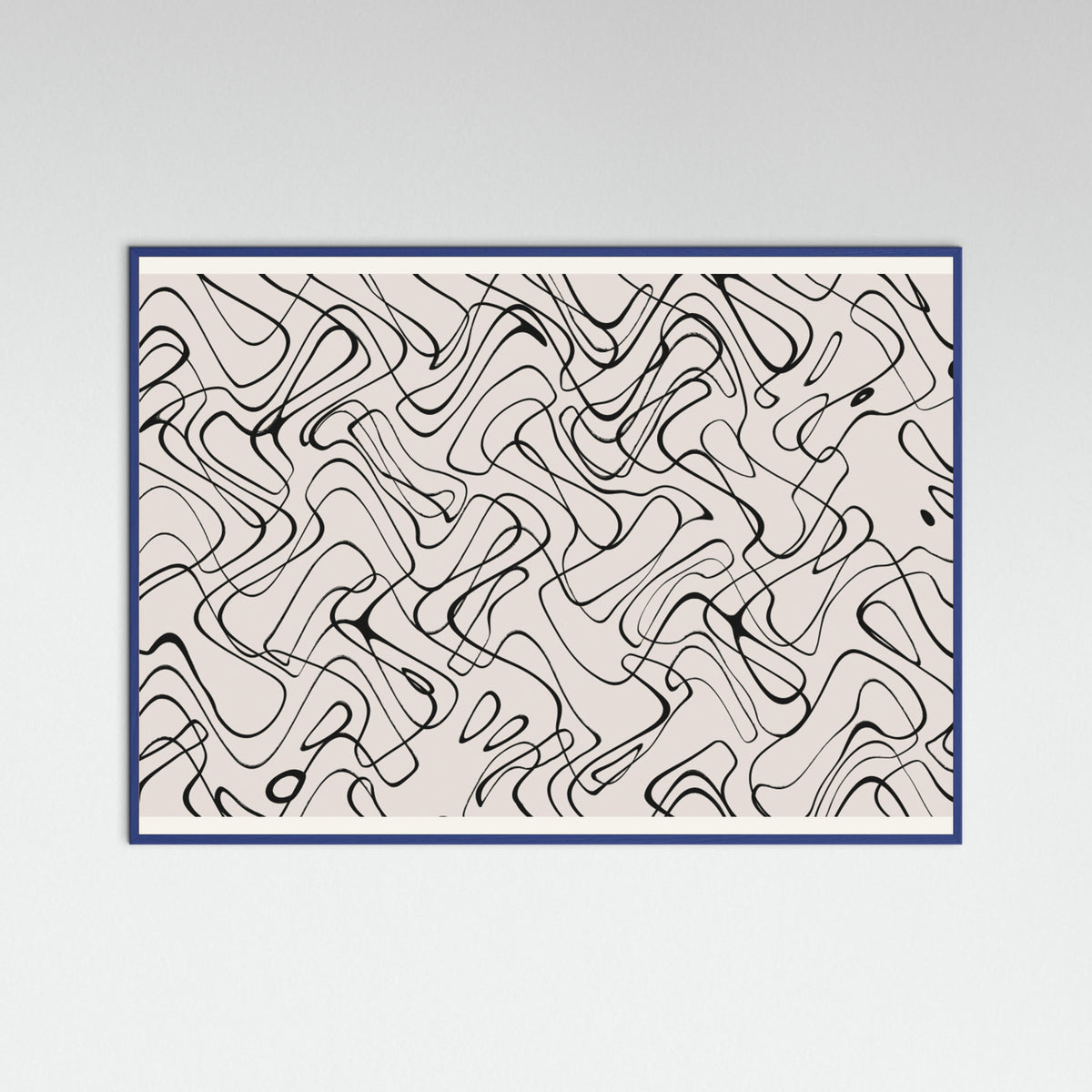 Blue Wood Thin Shakey Lines Poster