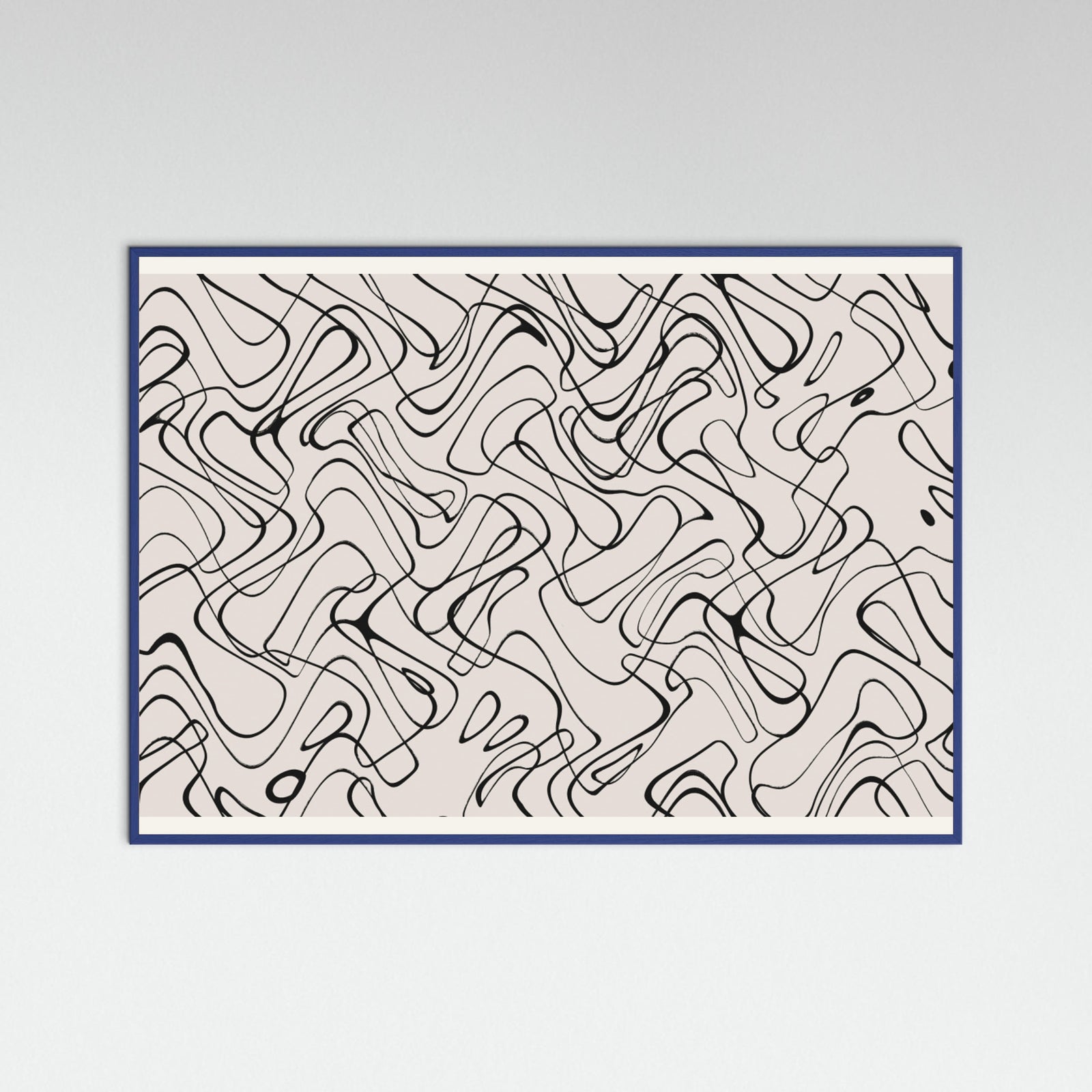 Blue Wood Thin Shakey Lines Poster