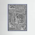 Blue Wood Tribal Abstract Poster