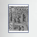 Blue Wood Tribal Art Poster