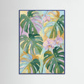 Blue Wood Tropical Brushstrokes
