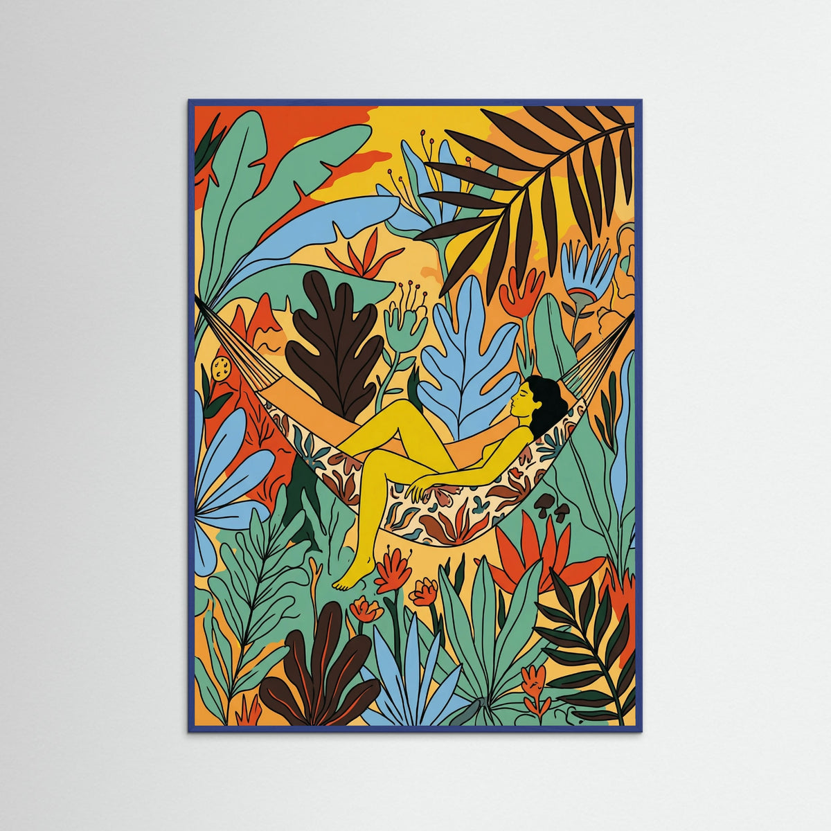 Blue Wood Tropical Daydream