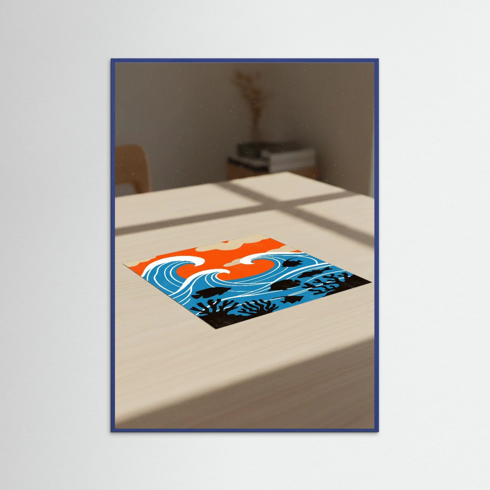 Blue Wood Tropical Eruption