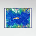 Blue Wood Tropical Jungle Pool Poster