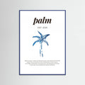 Tropical Palm Tree Poster | Aesthetic Blue Decor with Modern Coastal Style – plakat og kunsttryk