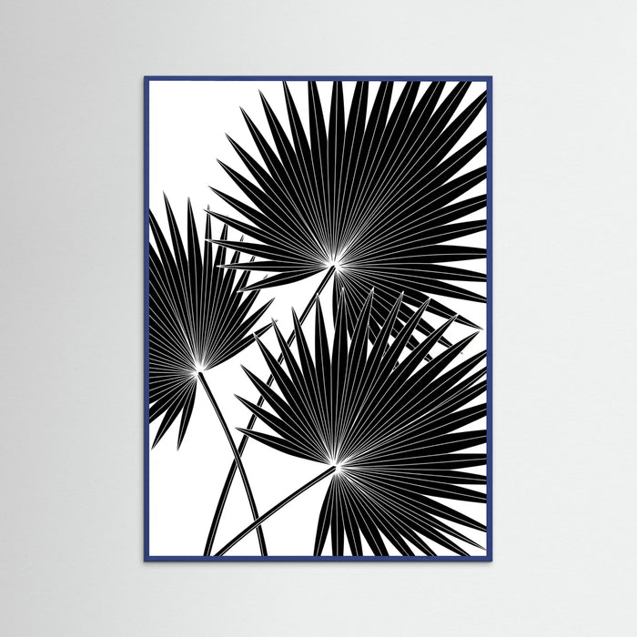 Blue Wood Tropical Silhouette