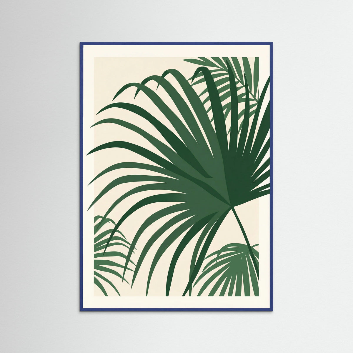 Blue Wood Tropical Silhouette