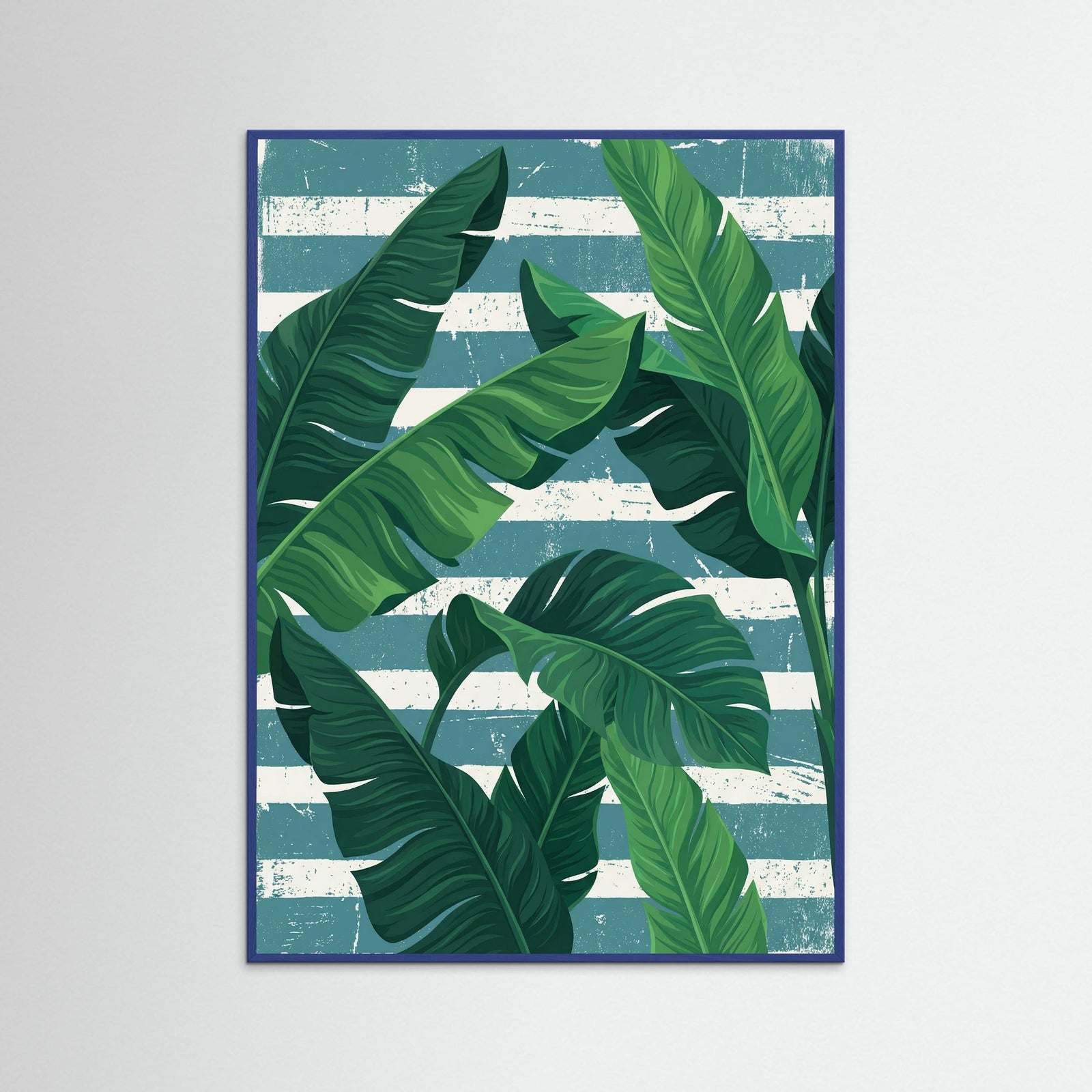 Blue Wood Tropical Stripe Symphony