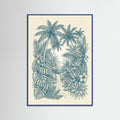 Blue Wood Tropical Wave Pattern