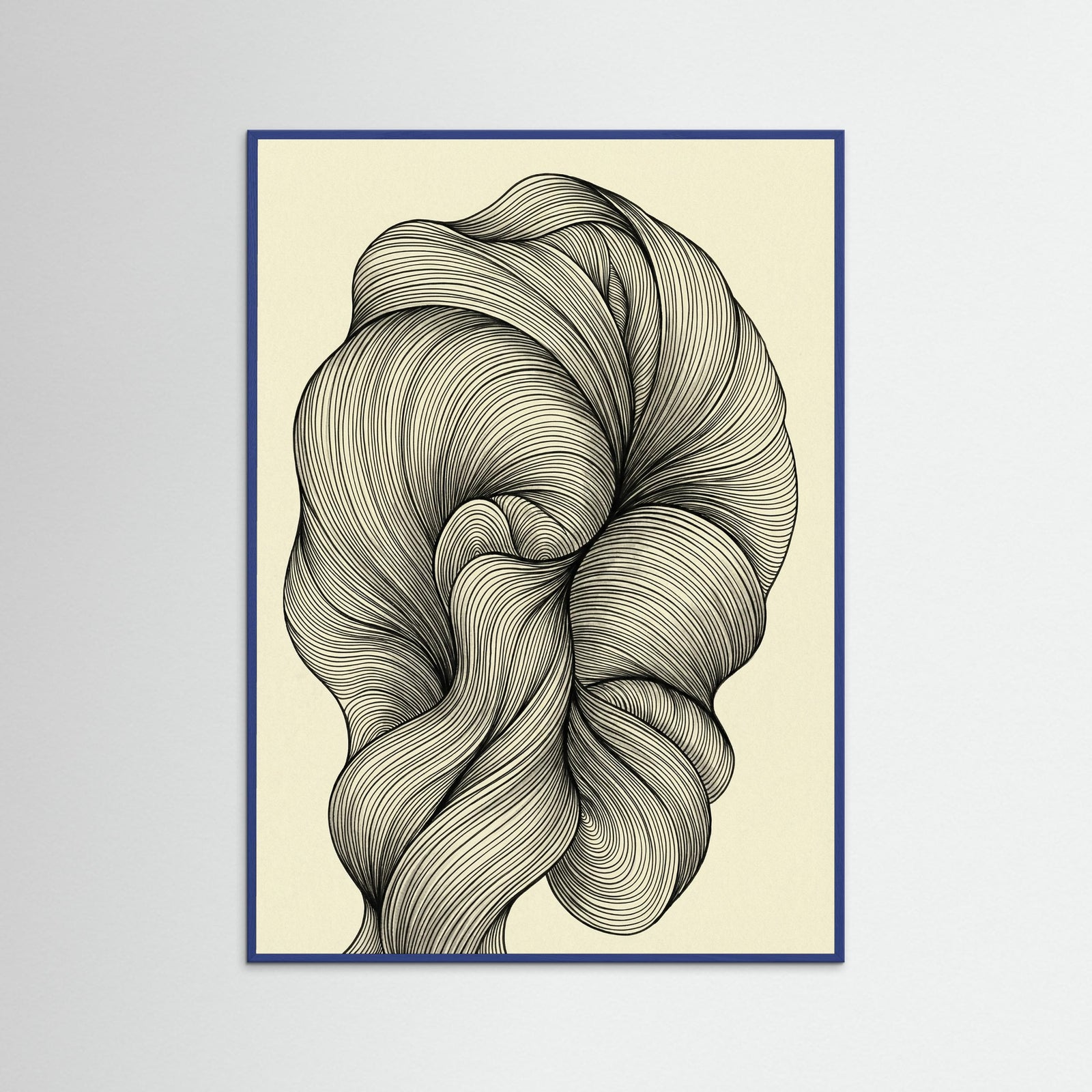 Blue Wood Undulating Strands