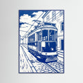 Blue Wood Urban Blue Print