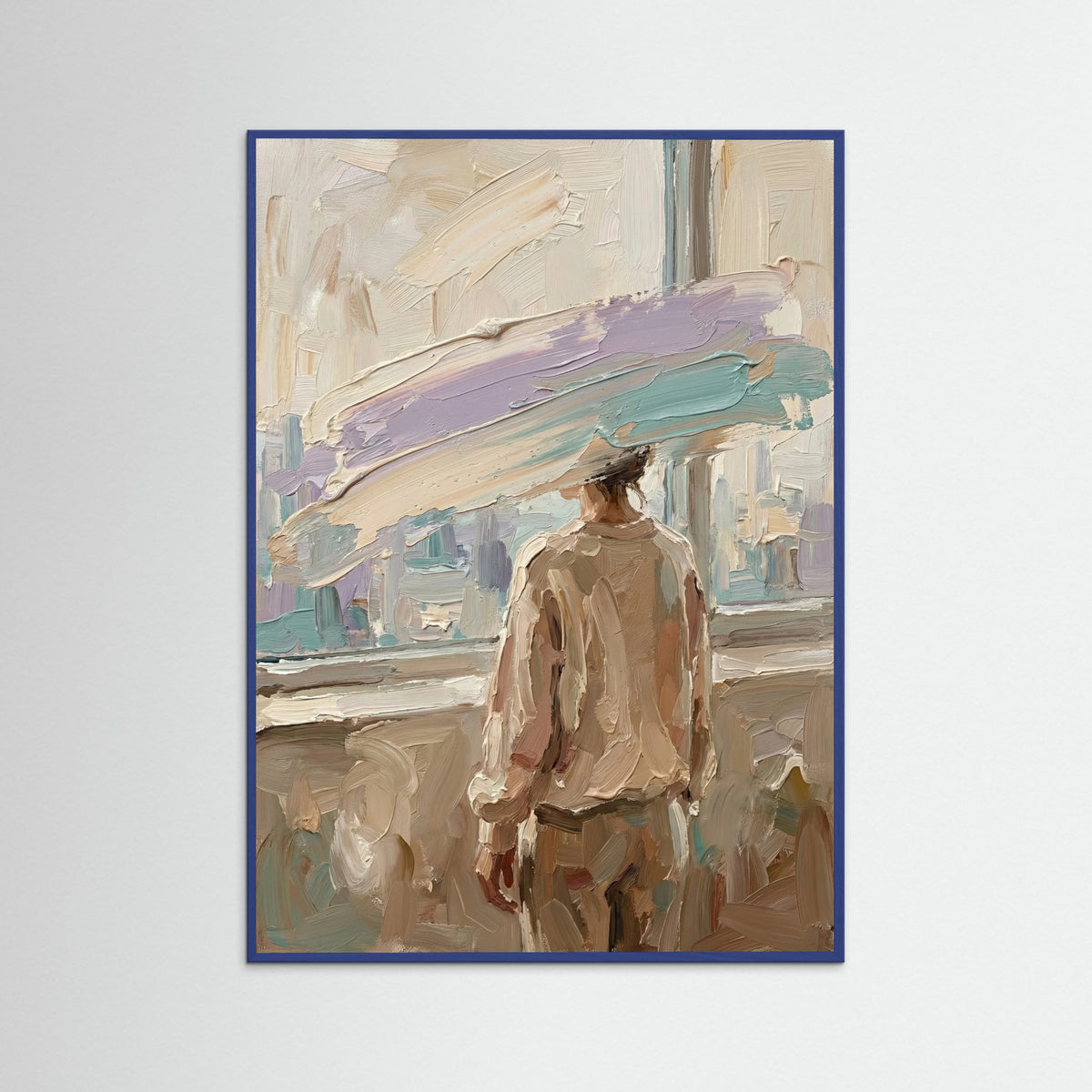 Blue Wood Veiled Gaze Portrait