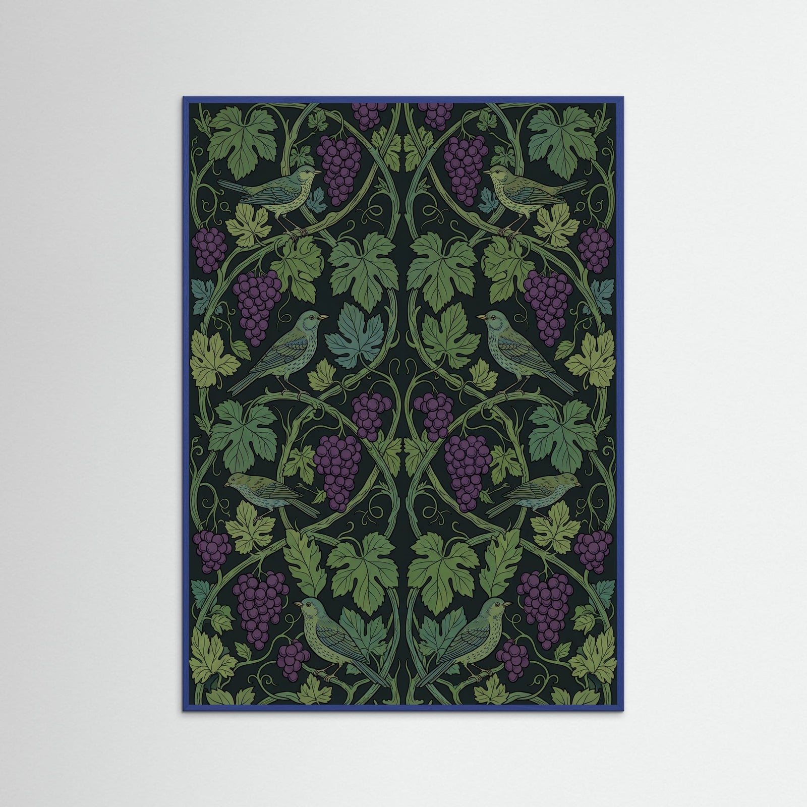 Blue Wood Verdant Bloom Pattern