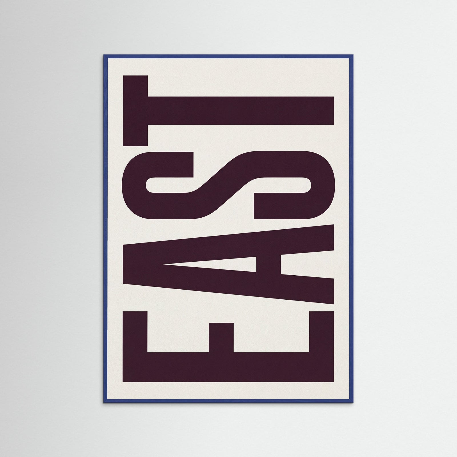 Blue Wood Vertical Typography