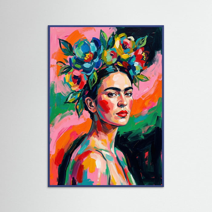 Blue Wood Vibrant Bloom Portrait