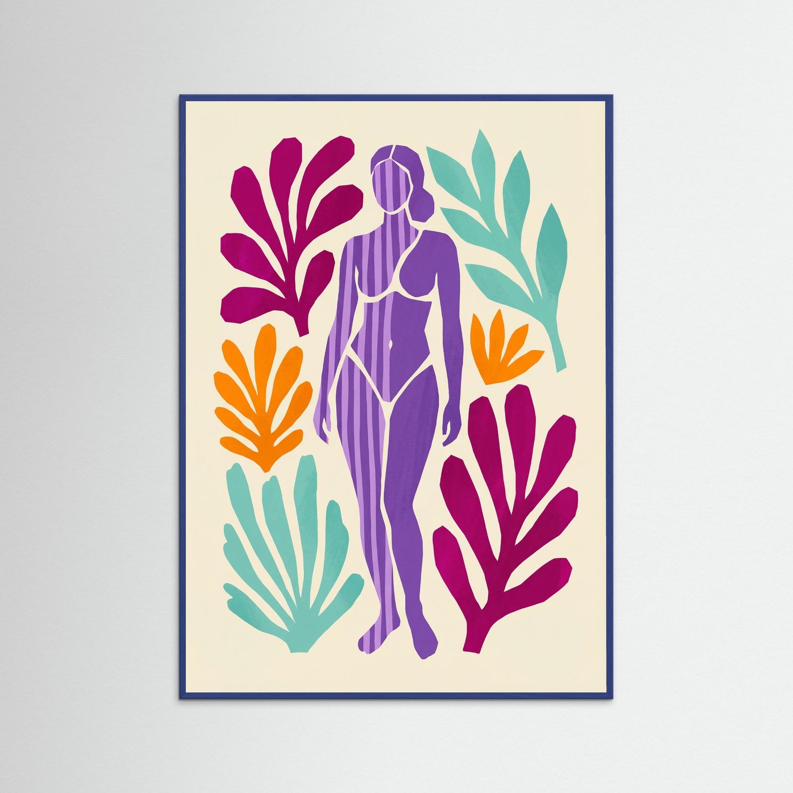 Blue Wood Vibrant Cutout Figure