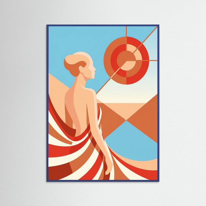 Blue Wood Vibrant Figure