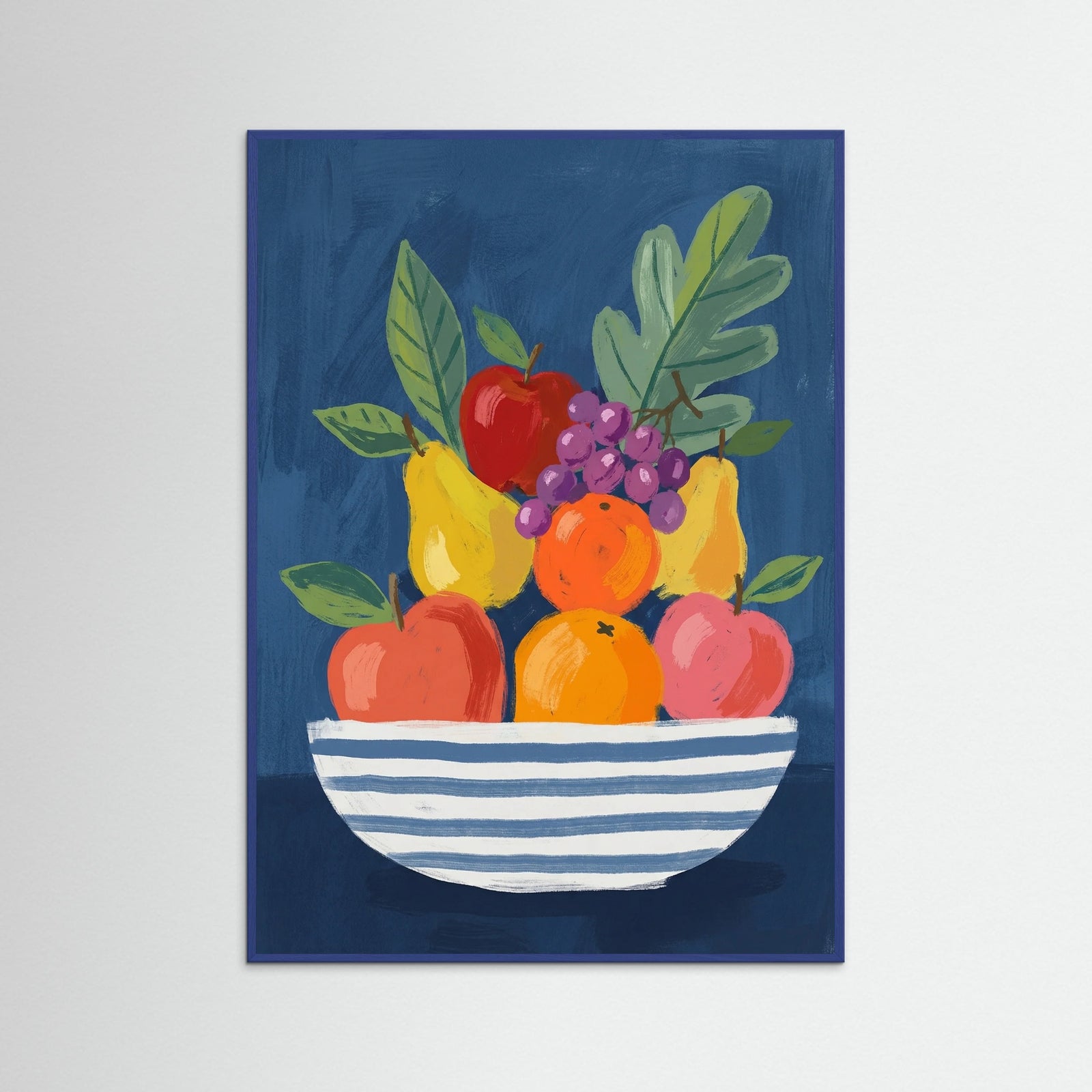 Blue Wood Vibrant Floral Vase Blue