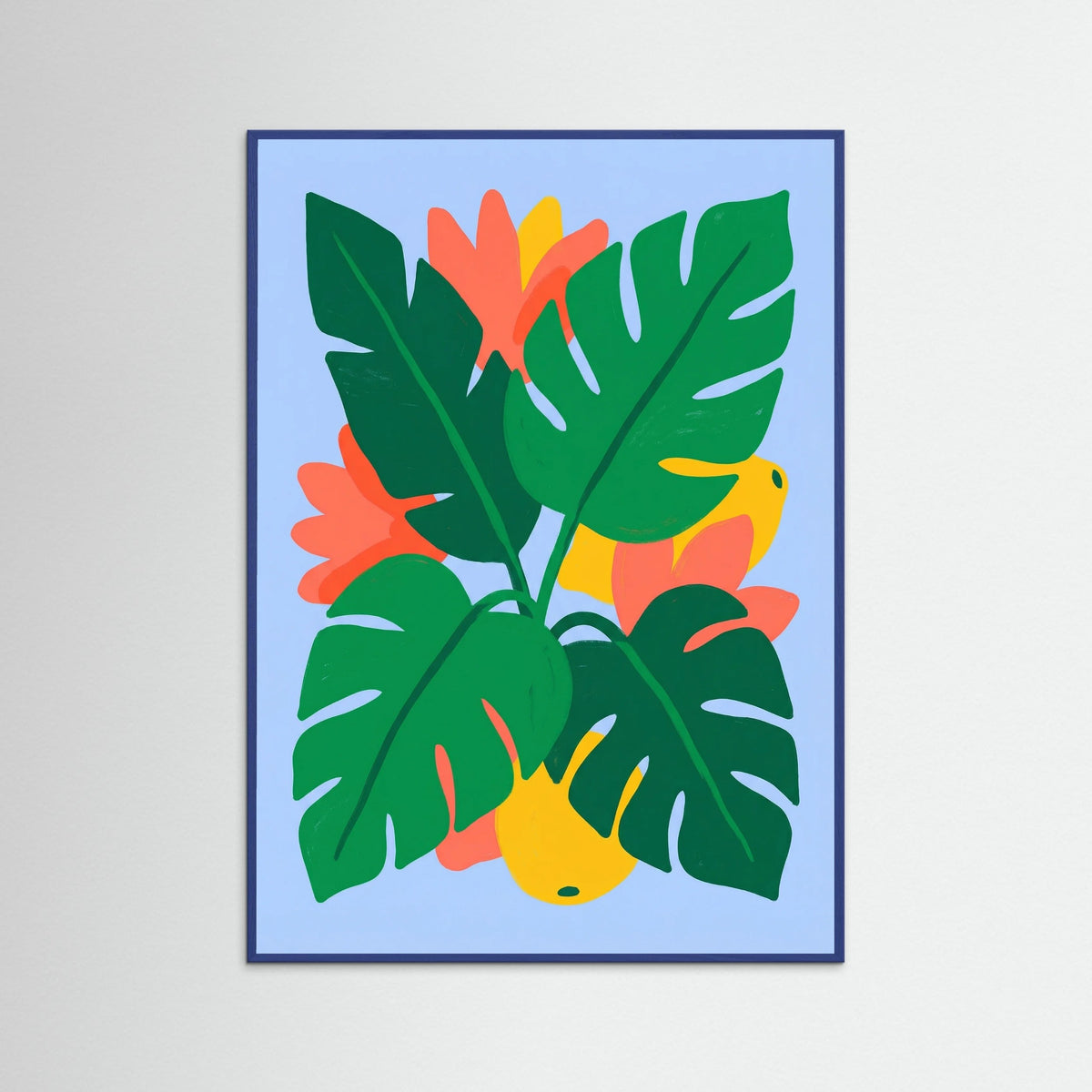 Blue Wood Vibrant Poppies Bloom