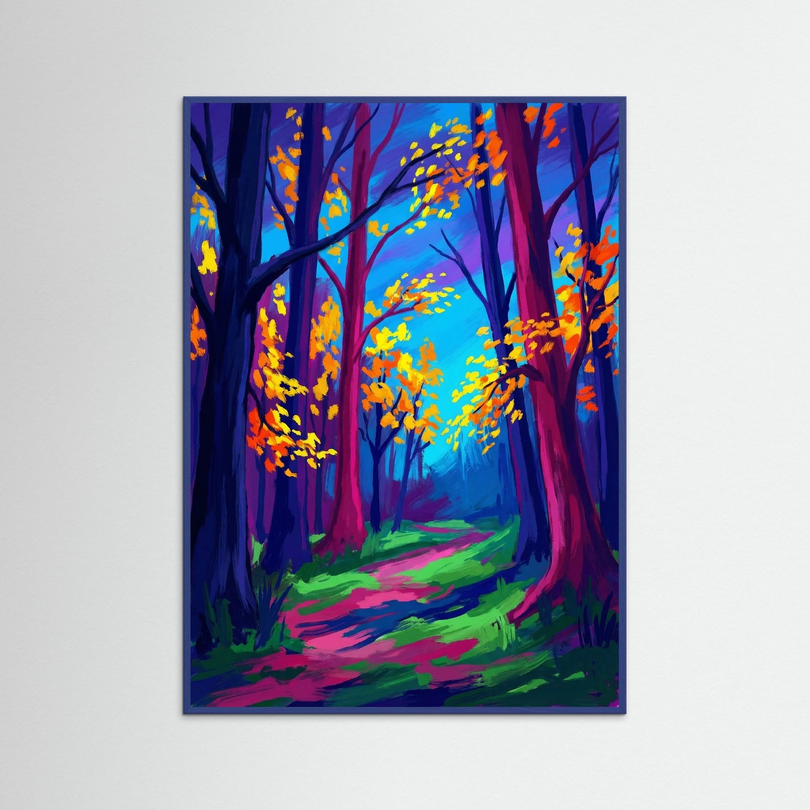 Blue Wood Vibrant River Flow