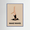 Blue Wood Vintage Swimmer