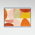 Blue Wood Warm Pastel Geometry Poster