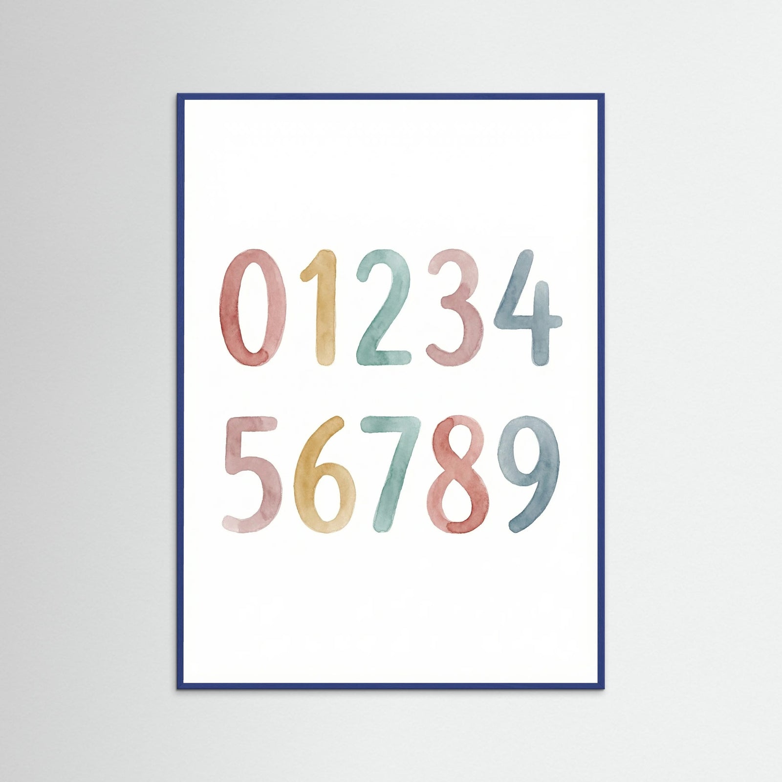 Blue Wood Watercolor Alphabet