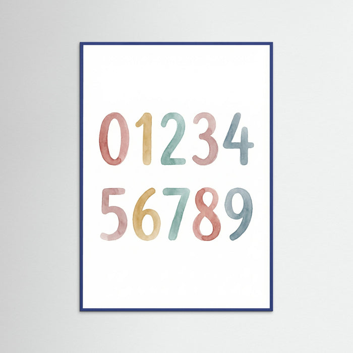 Blue Wood Watercolor Alphabet