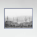 Blue Wood Western Cactus Poster