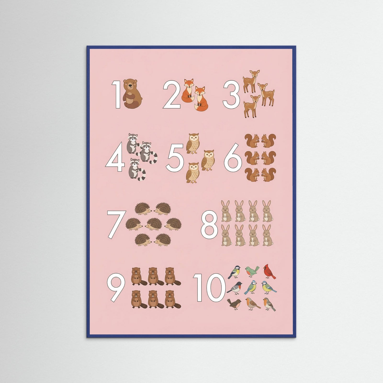 Blue Wood Whimsical Alphabet Menagerie