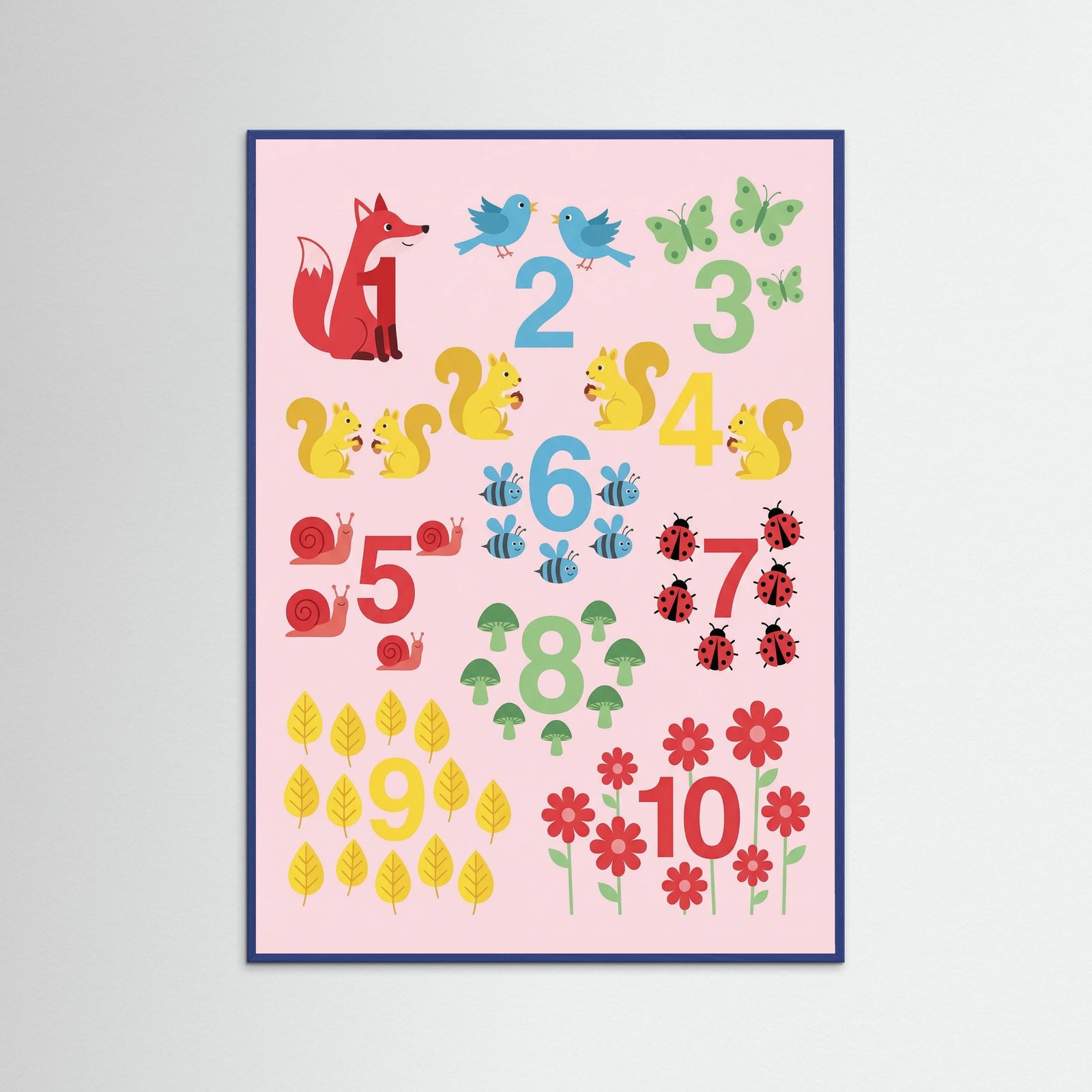 Blue Wood Whimsical Alphabet Pink