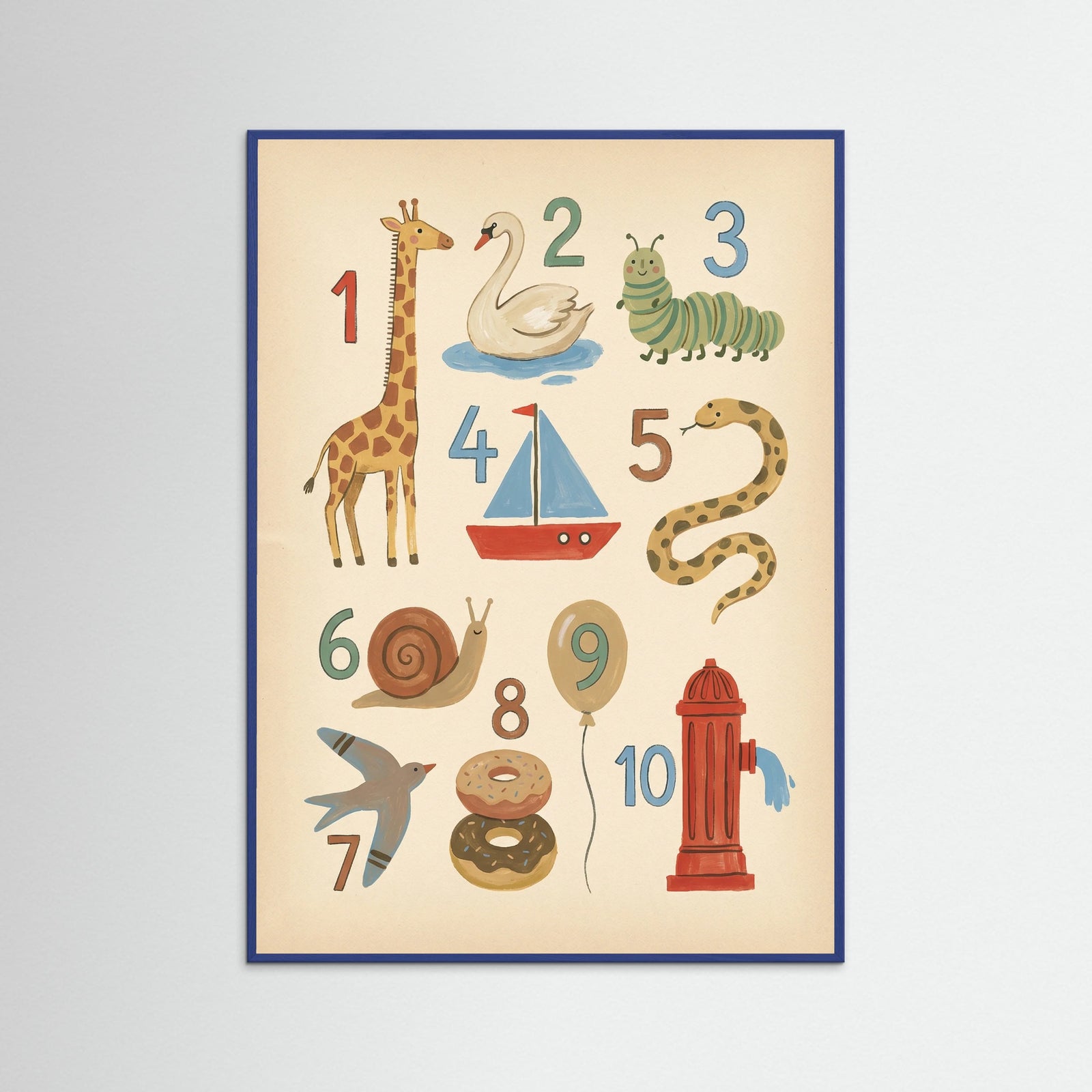 Blue Wood Whimsical Alphabet