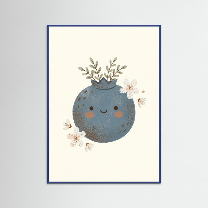 Blue Wood Whimsical Apple Friend