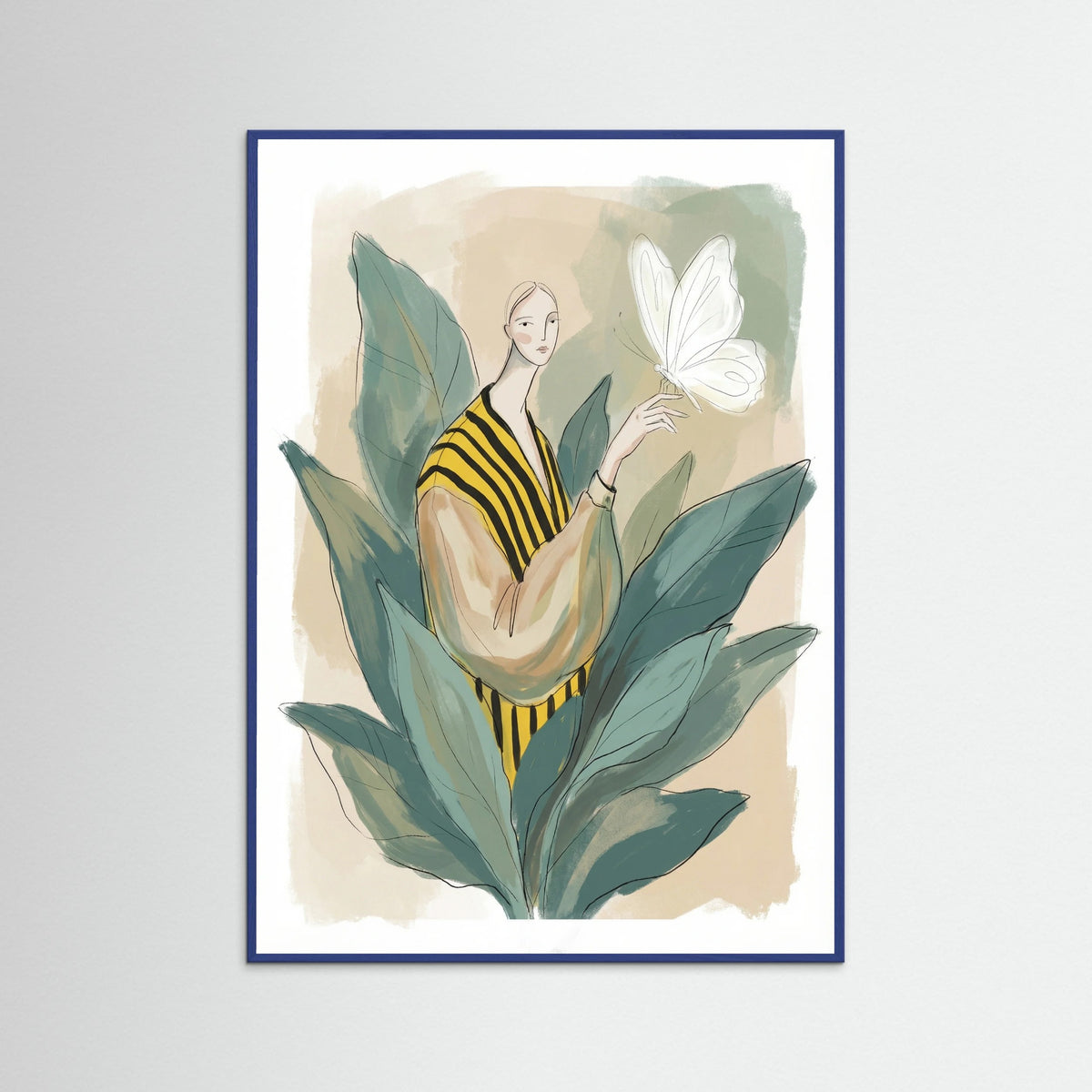 Blue Wood Whimsical Bloom