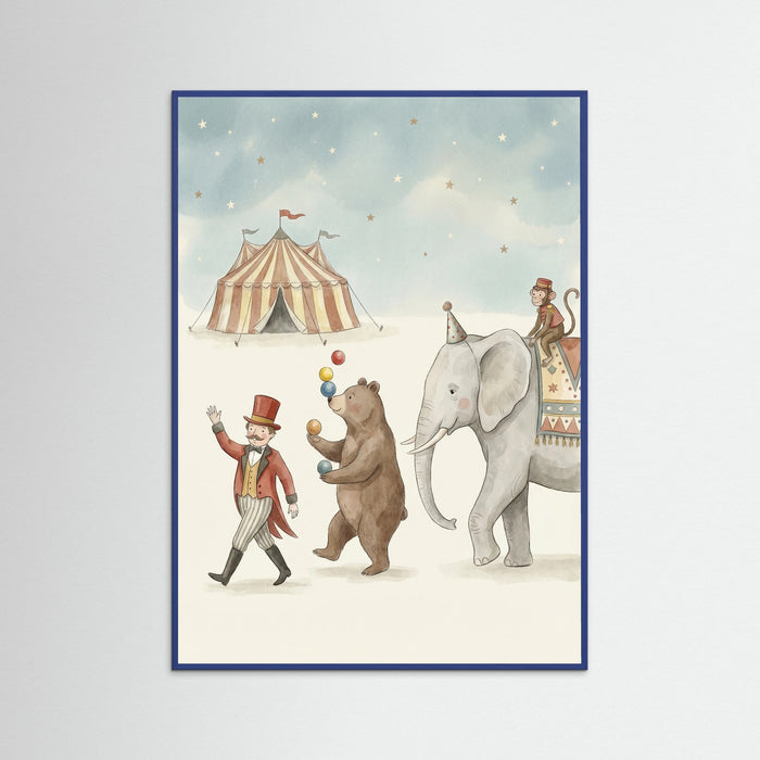 Blue Wood Whimsical Circus Troupe