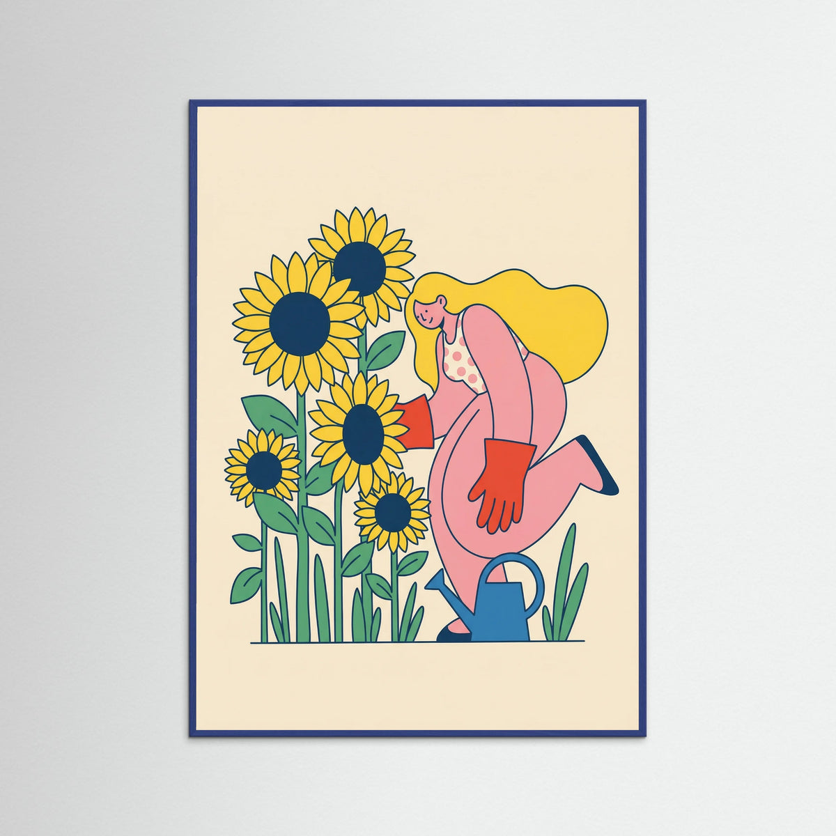 Blue Wood Whimsical Cyclist