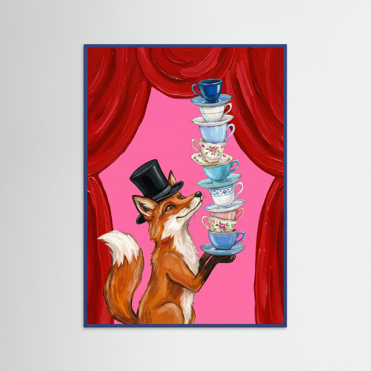 Blue Wood Whimsical Duck Gathering