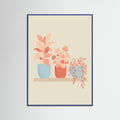 Blue Wood Whimsical Floral Vase
