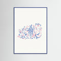 Blue Wood Whimsical Fruit Medley