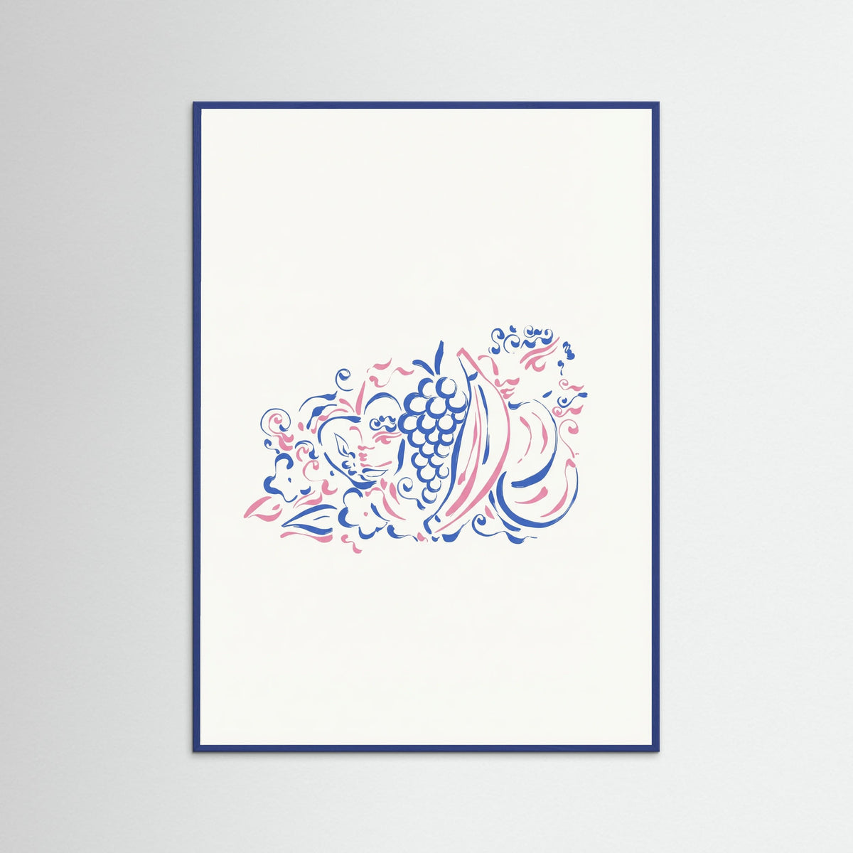 Blue Wood Whimsical Fruit Medley