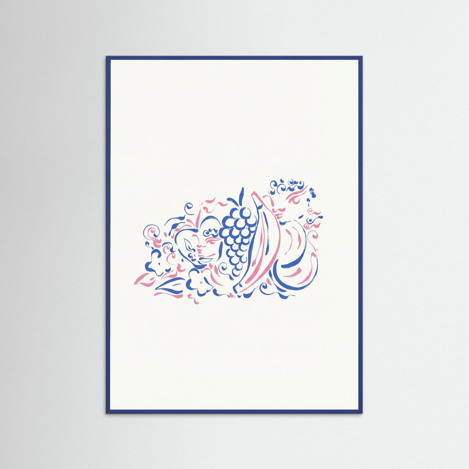 Blue Wood Whimsical Fruit Medley
