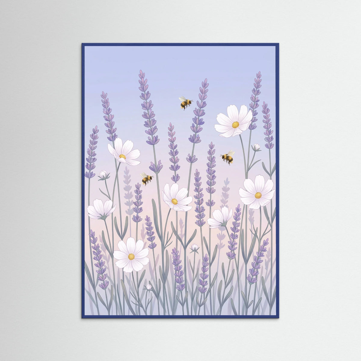 Blue Wood Whimsical Poppy Garden