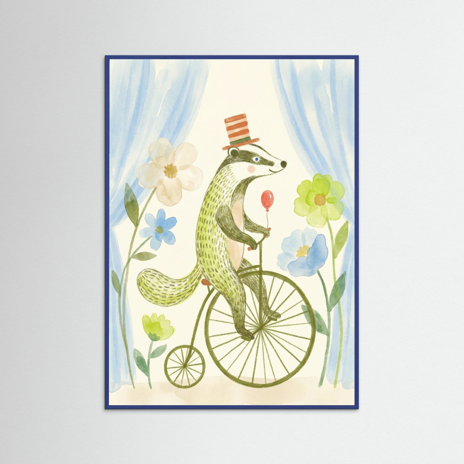 Blue Wood Whimsical Wheeled Wonder