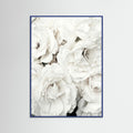 Blue Wood White Petal Embrace