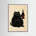 Blue Wood Wine Cat